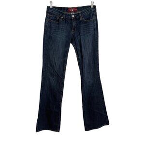 Lucky Brand Womens Dark Wash Sweet N Low Boot Cut Y2K Whiskered Jeans Size 4/27